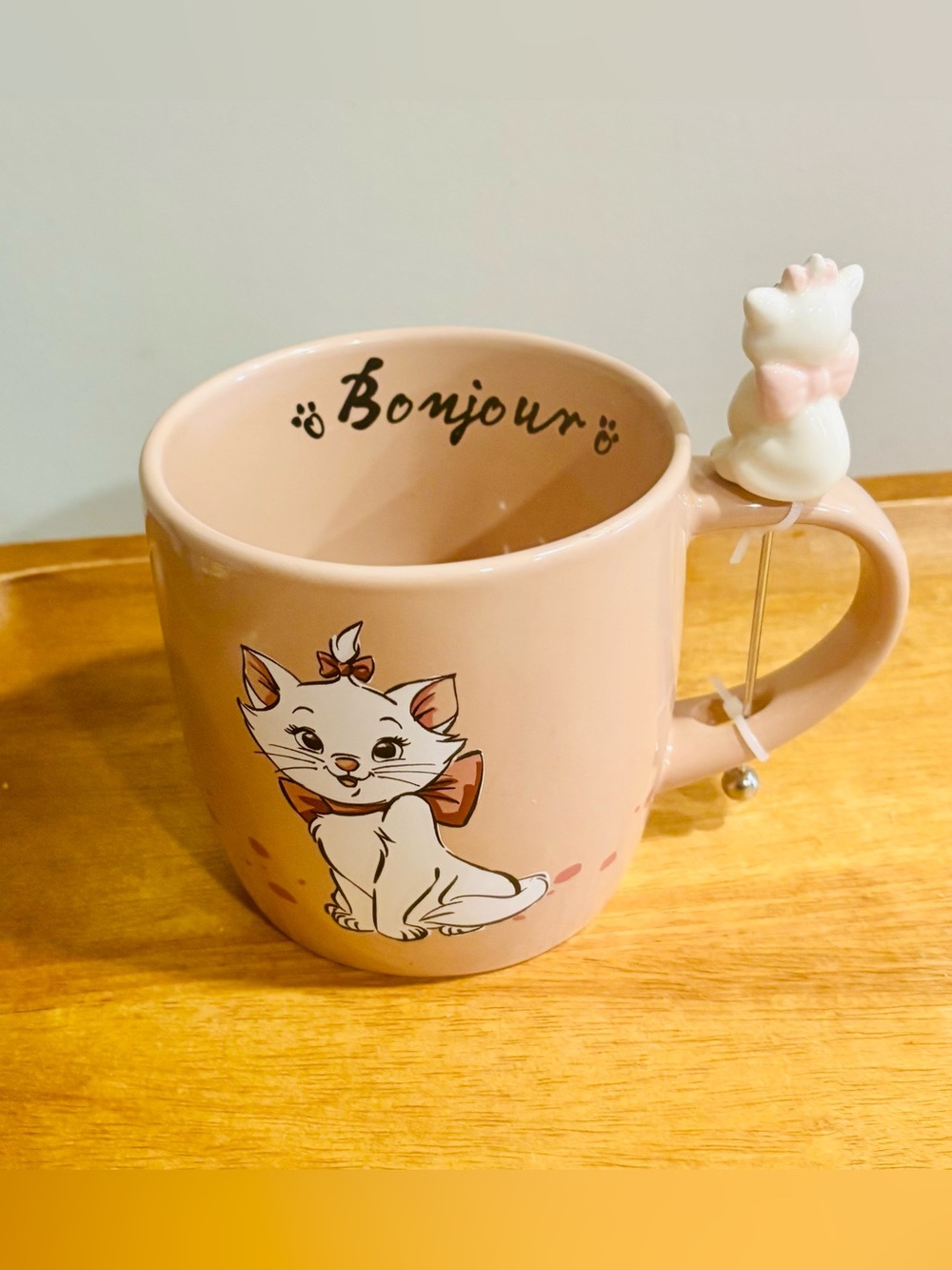 Large Disney The Aristocats Marie Coffee Mug & Stirring Spoon Set Ceramic Cat